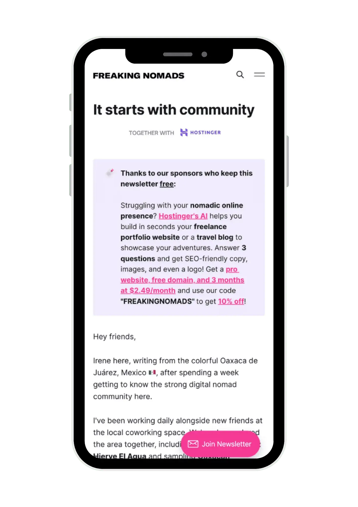 Newsletter sponsorships