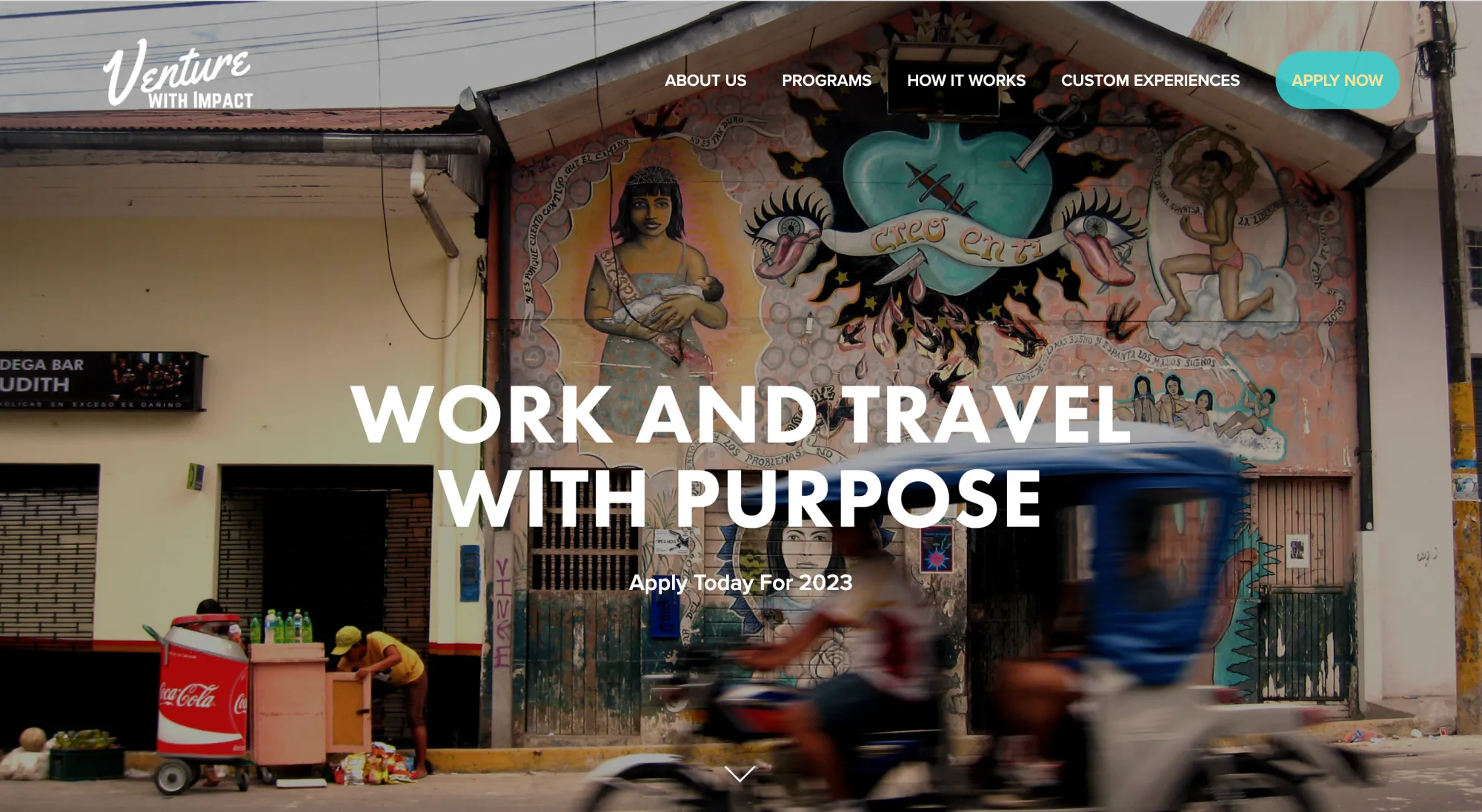 Screenshot of Venture wth Impact website