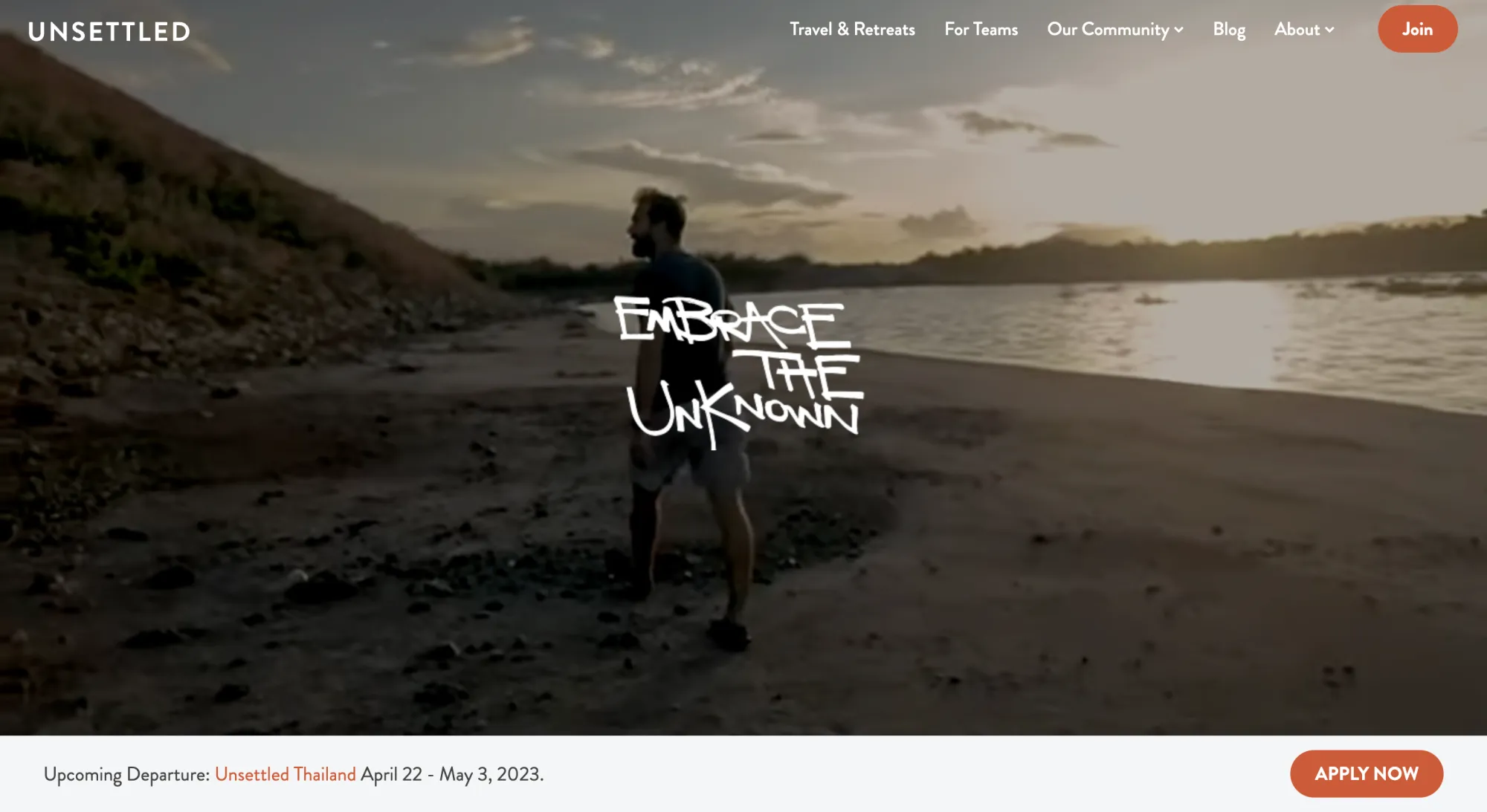 Screenshot of Unsettled website
