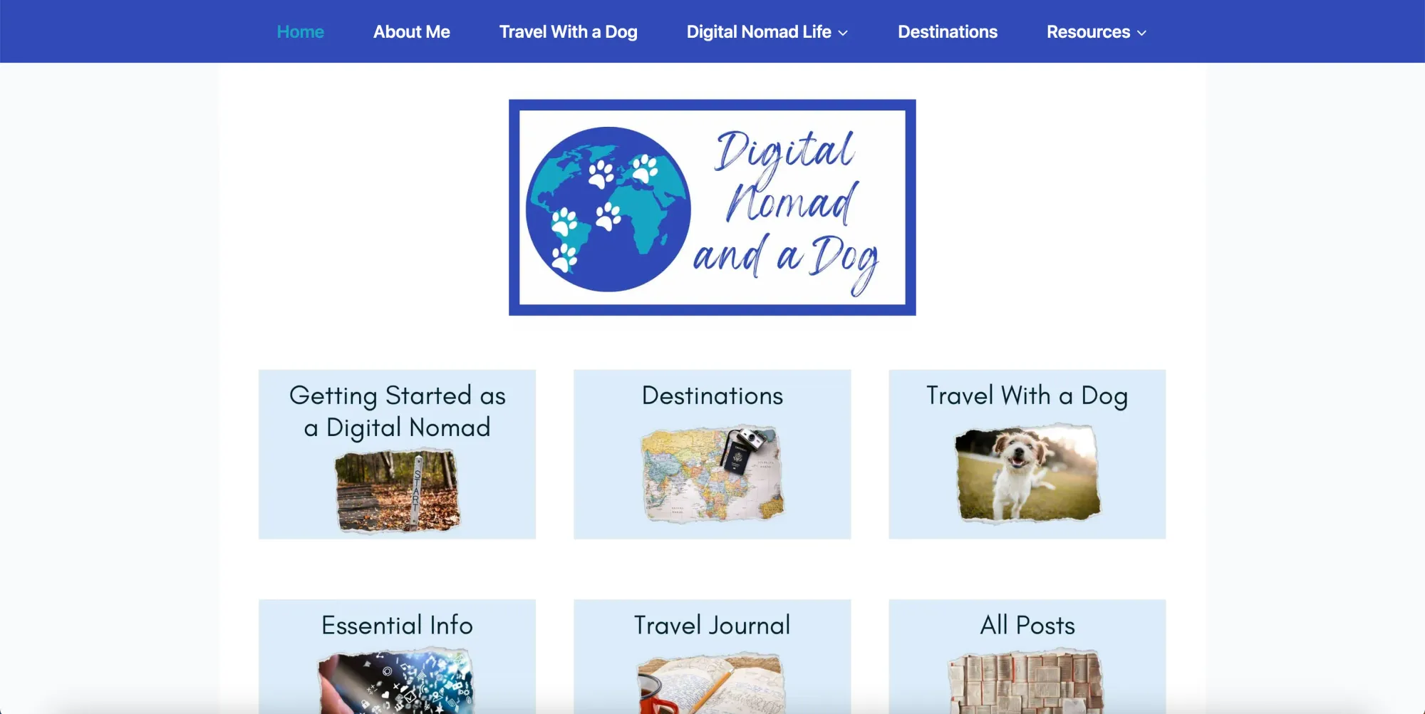 digital nomad and a dog blog