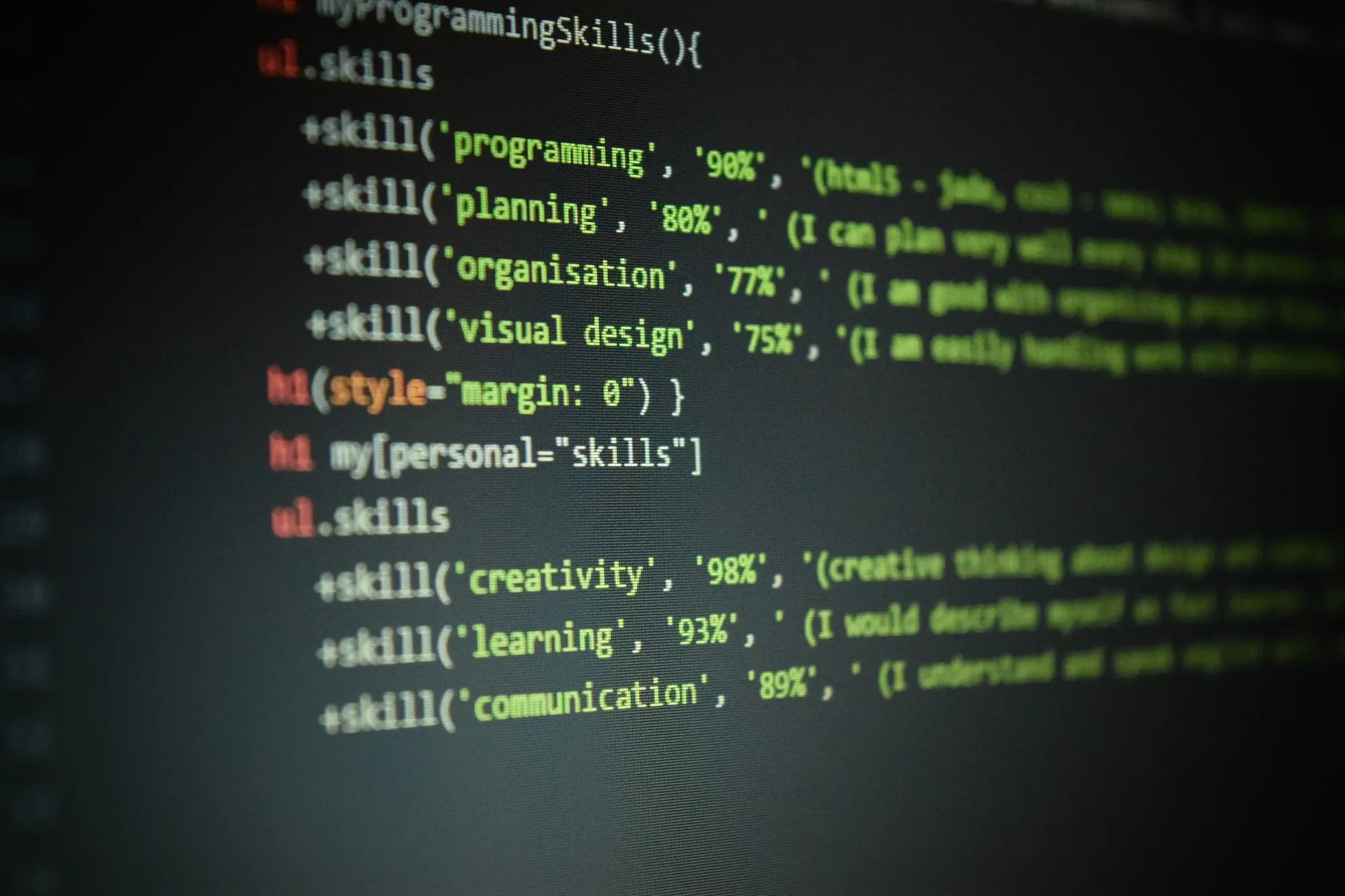 Image of a screen showing code