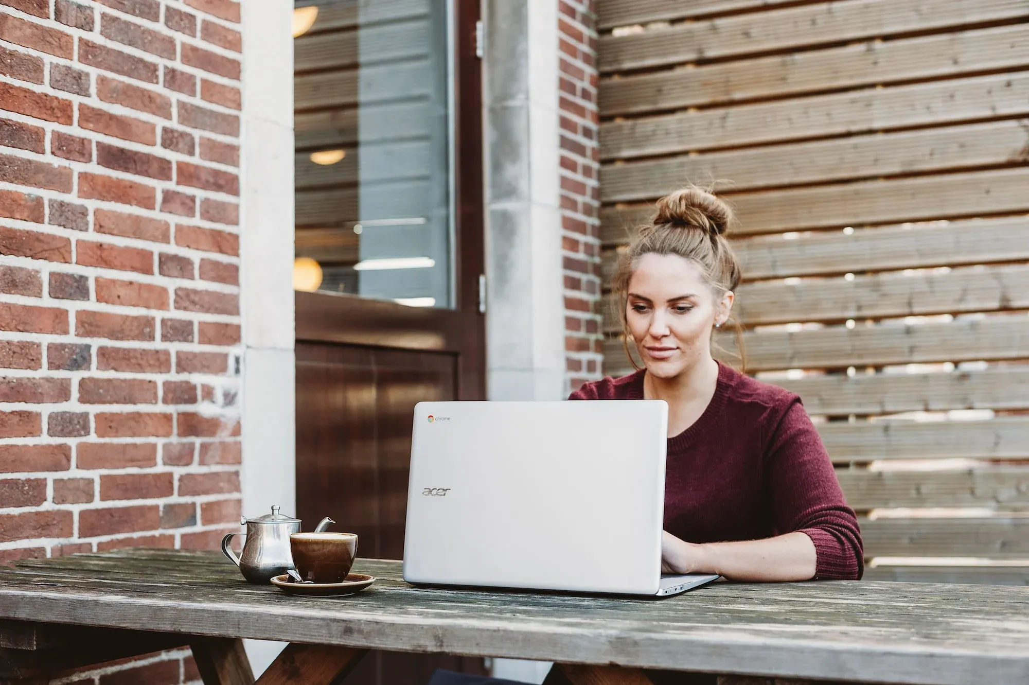 Image of a remote worker in a cafe