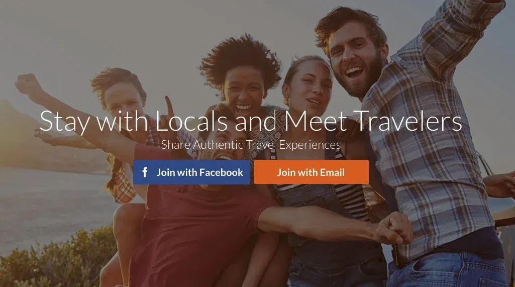 couchsurfing, a rental site for digital nomads who want to have local experiences