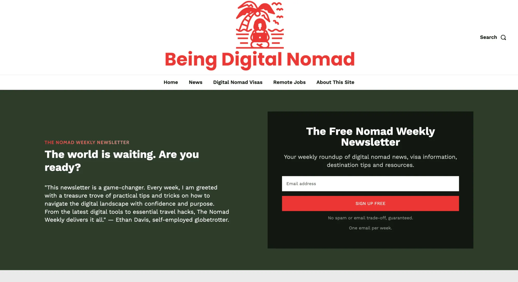The Nomad Weekly Newsletter Webpage