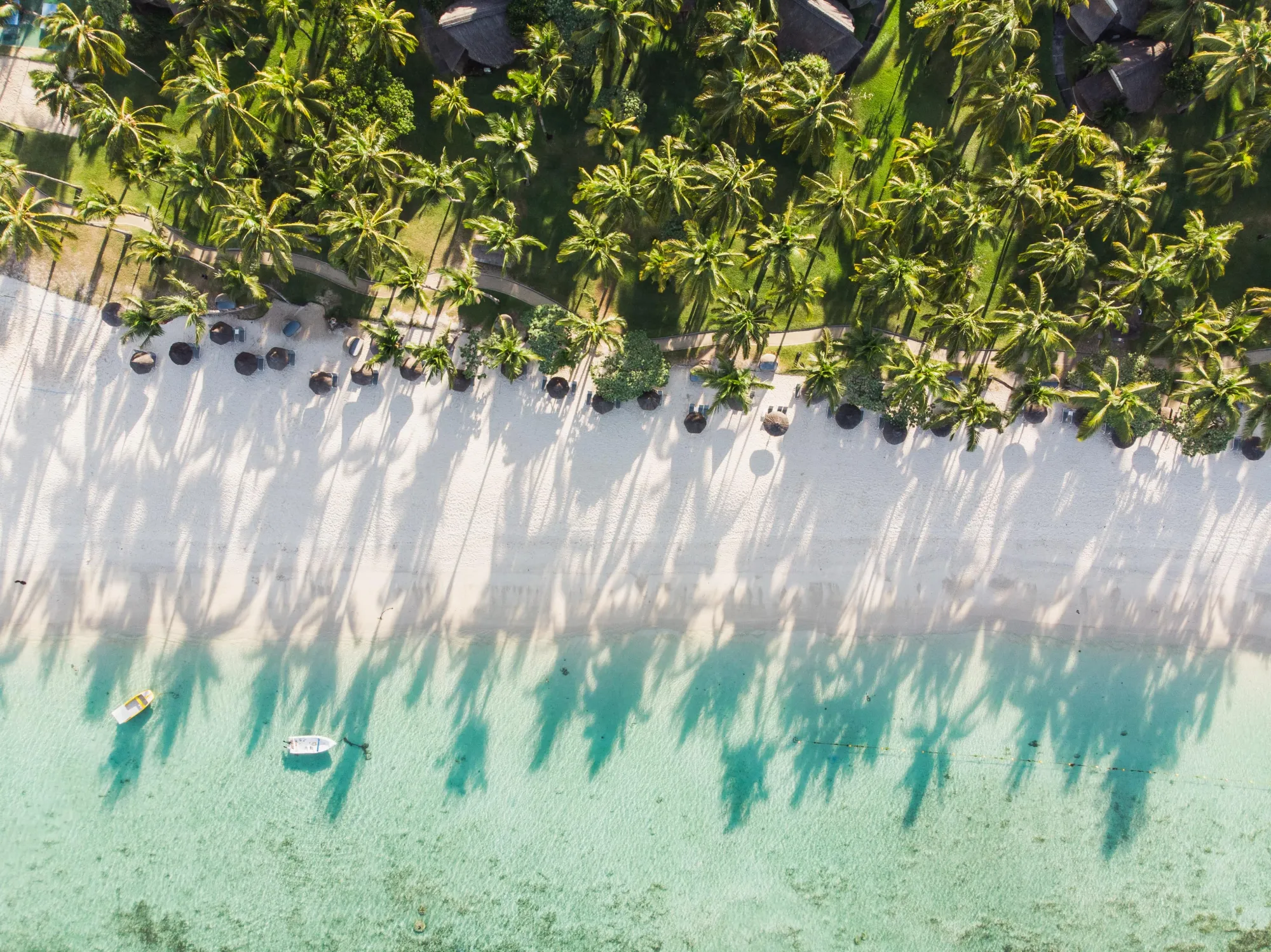 White-sand beach in Mauritius