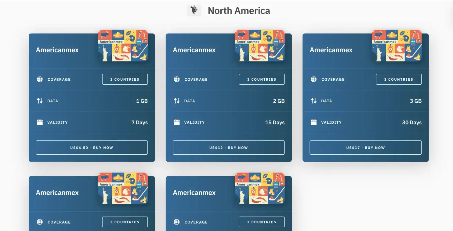 Airalo North American eSIM plans