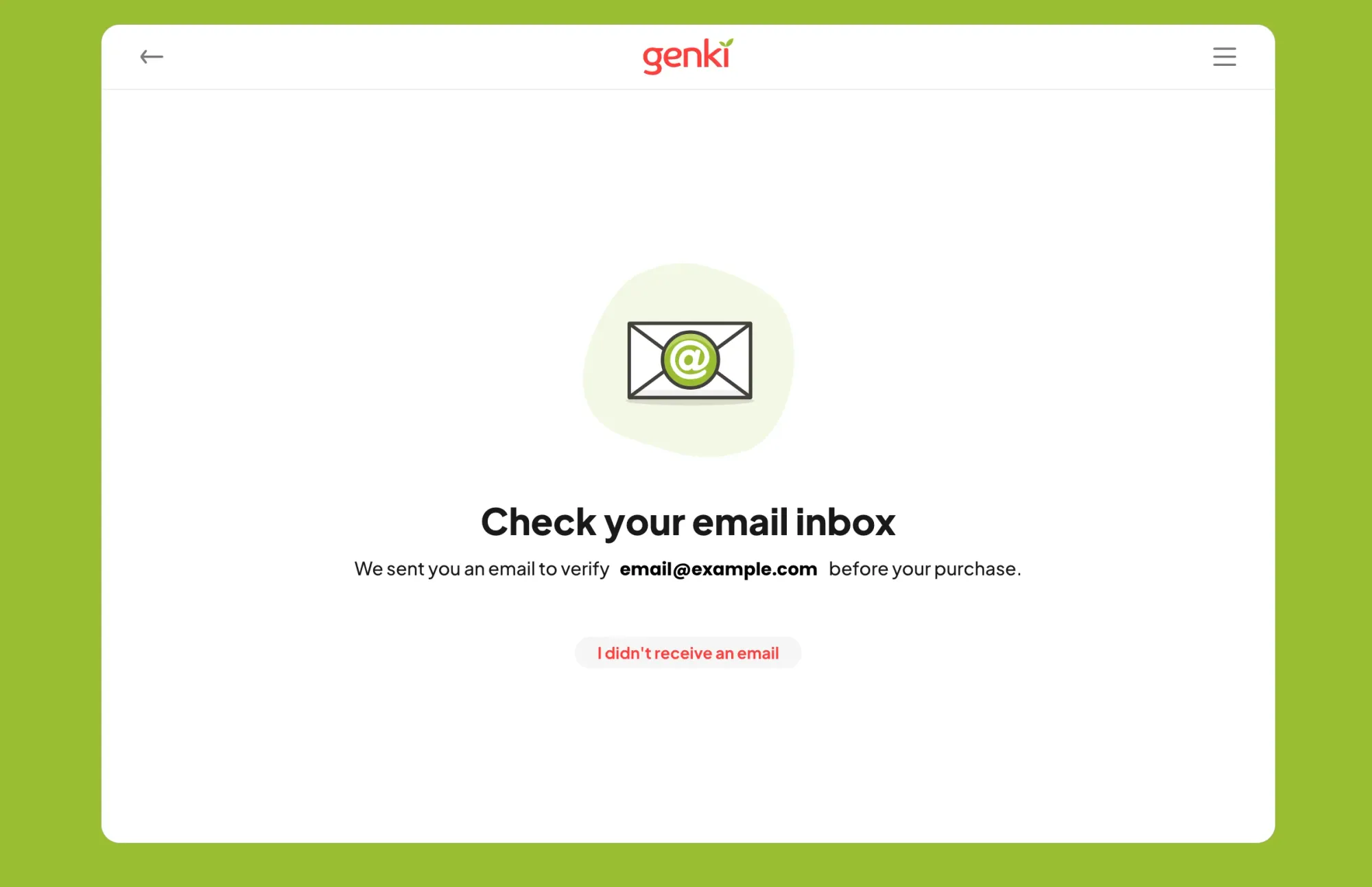 Genki quote step 7: verify email