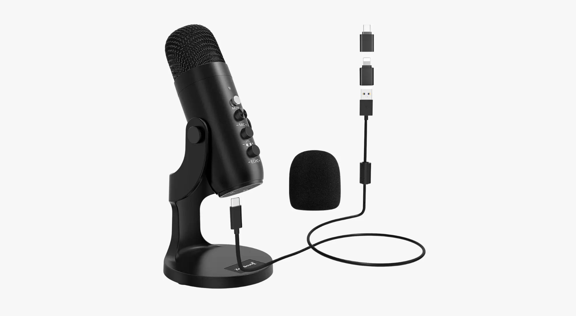 Professional Microphone, Condenser Conference Micro, Usb Gaming Pc Mic with  Round Stand for Streaming, Audio Recording
