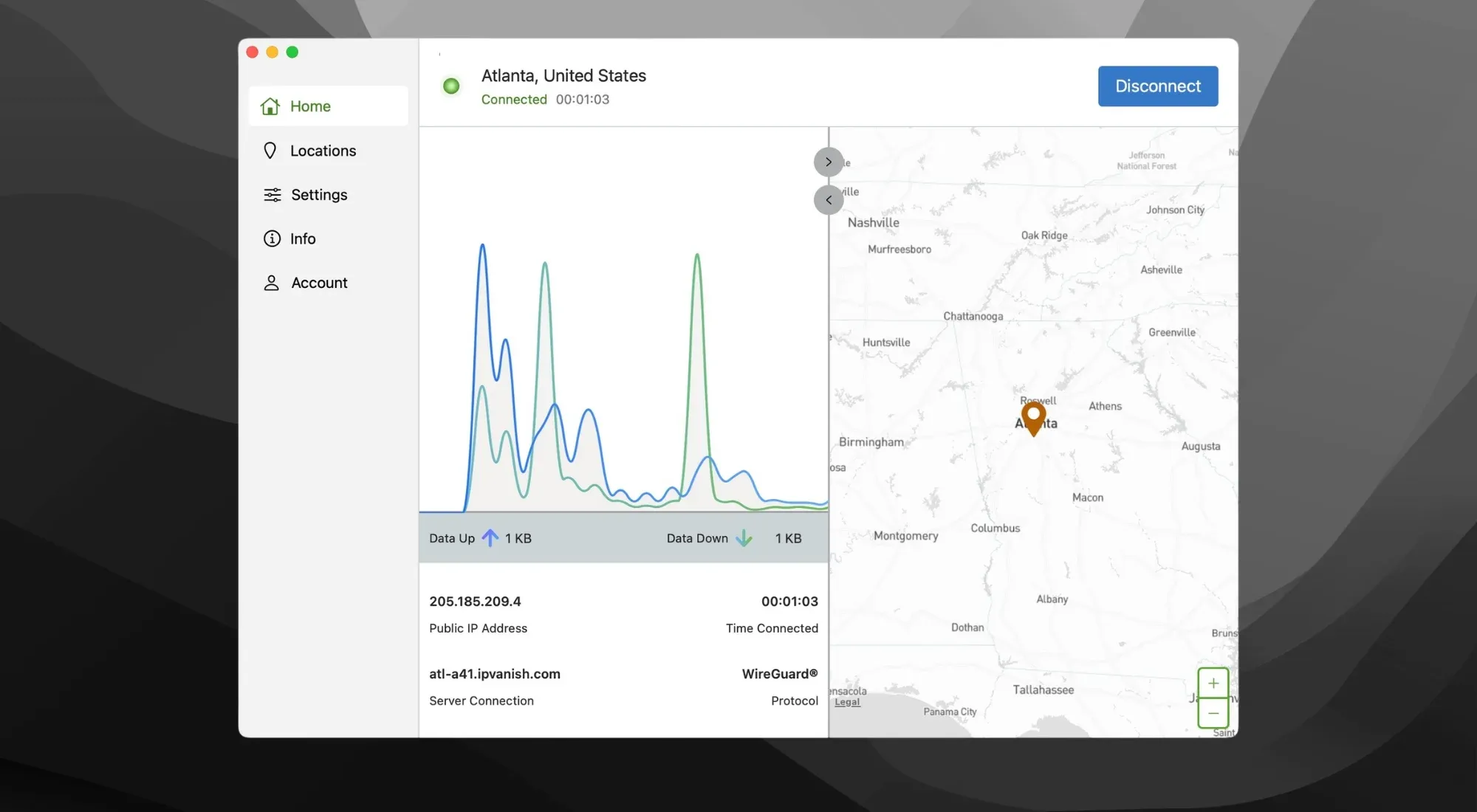 ipvanish VPN MacOS app