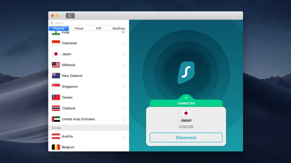 surfshark VPN from MacOS