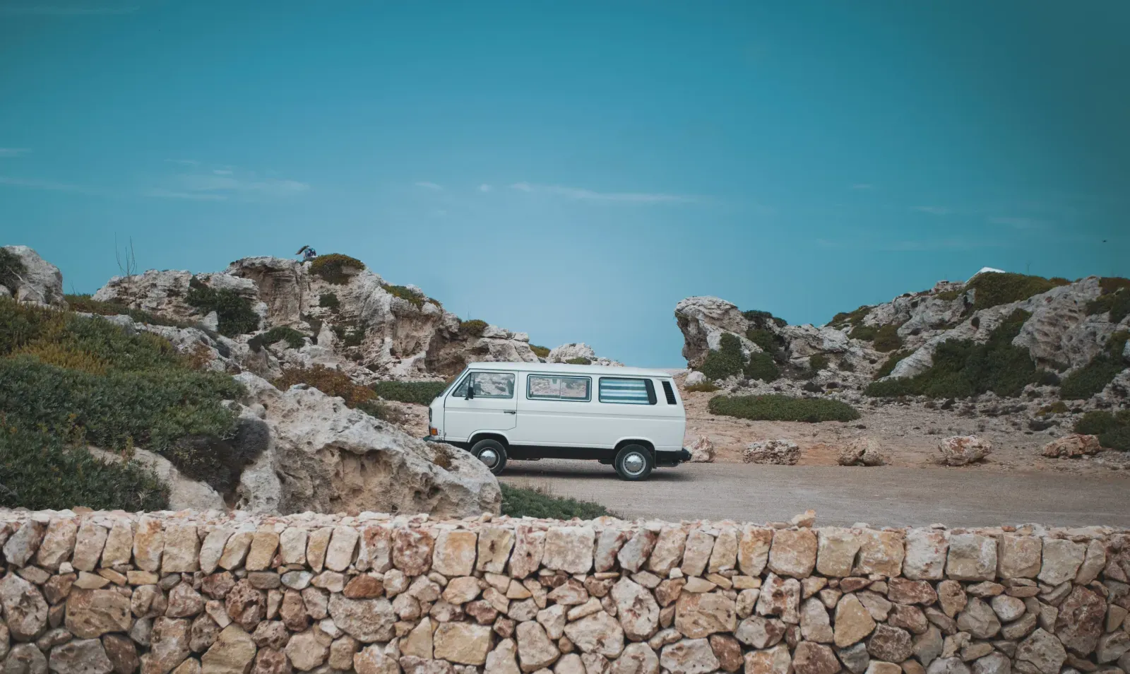 White van in Lanzarote, Canary Islands