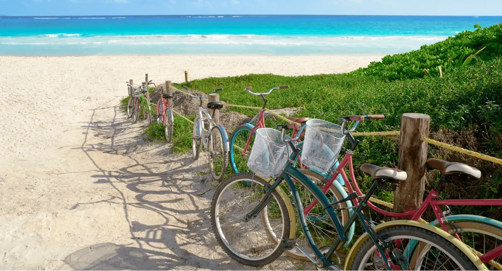 Bikes at the beach in Tulum, Mexico
