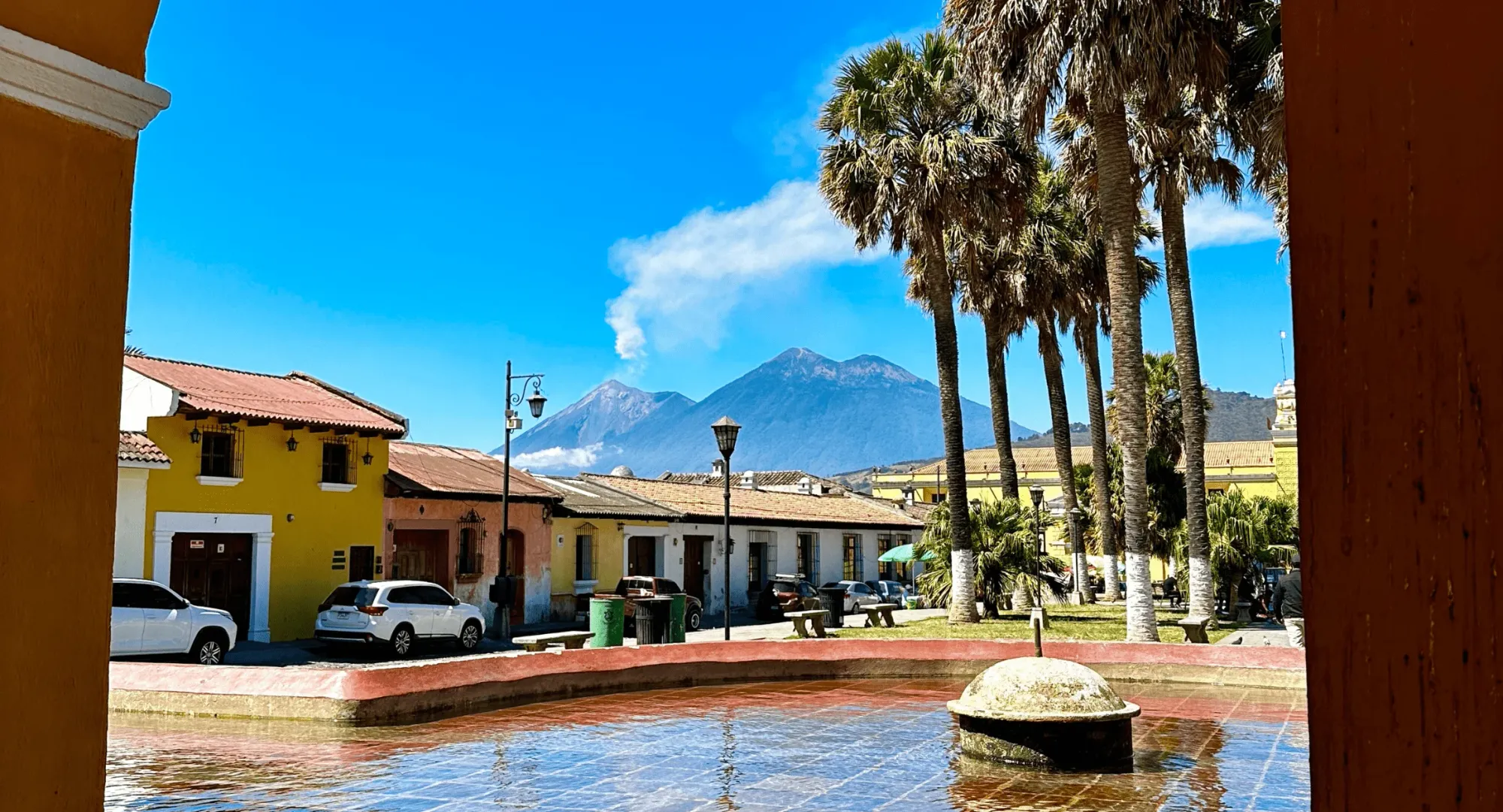 Historical plaza in Antigua, Guatemala
