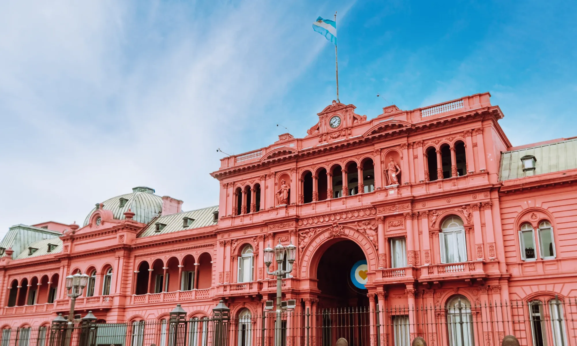 Colorful historic building in Argentina