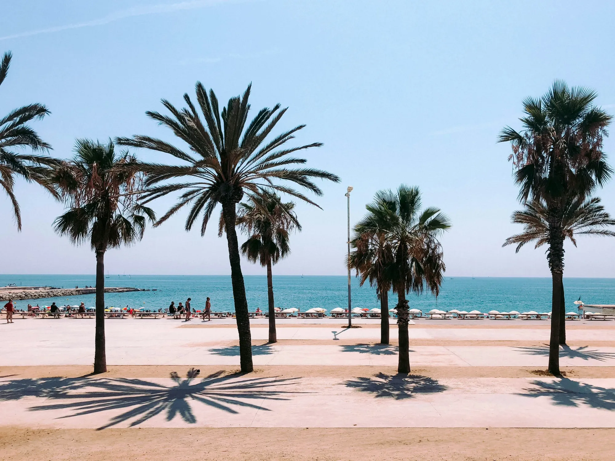 Beach promenade in Barcelona