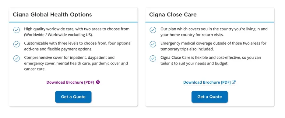 Cigna Global Plans