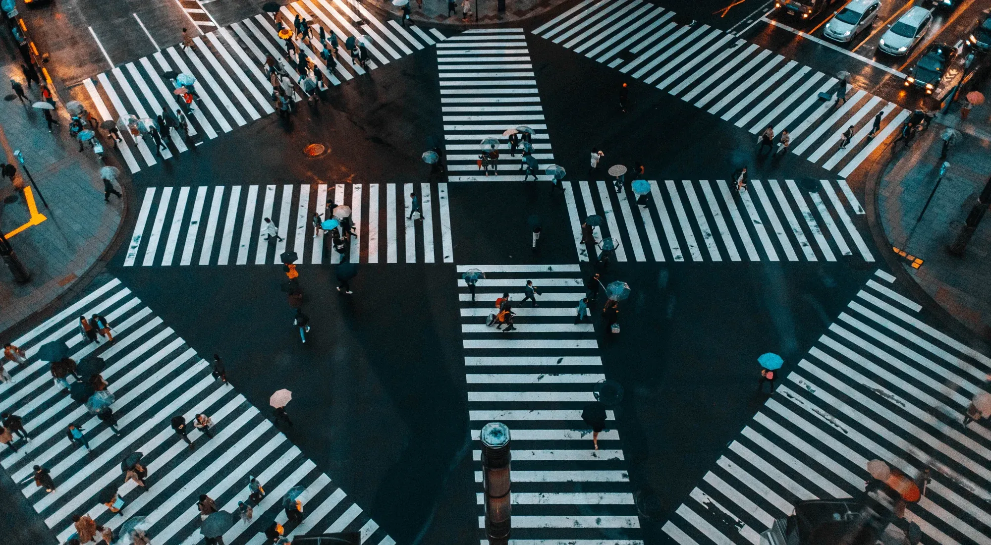 Cross-road in Tokyo, Japan