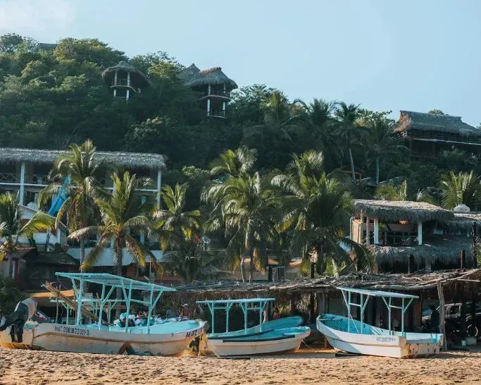 Boats in Mazunte, Mexico