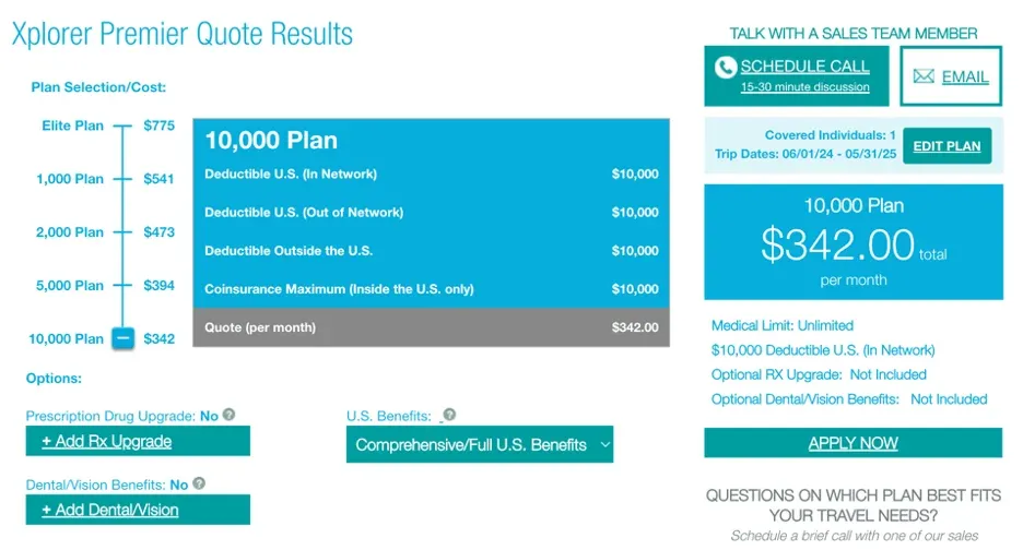 GeoBlue International Health Insurance customizable plans