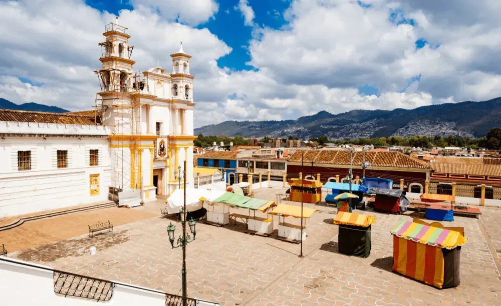 Historical square in San Cristóbal de Las Casas, Mexico