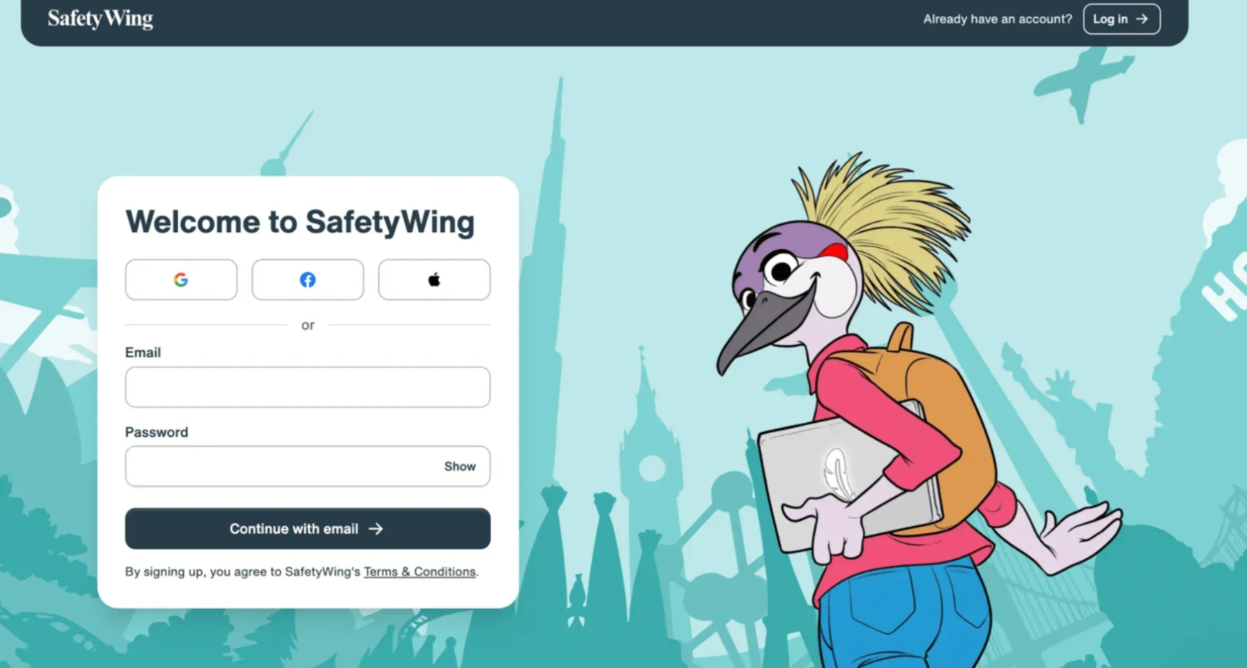 SafetyWing login