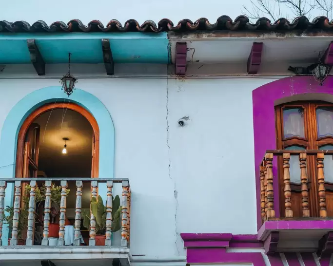 Traditional houses in San Cristóbal de Las Casas, Mexico