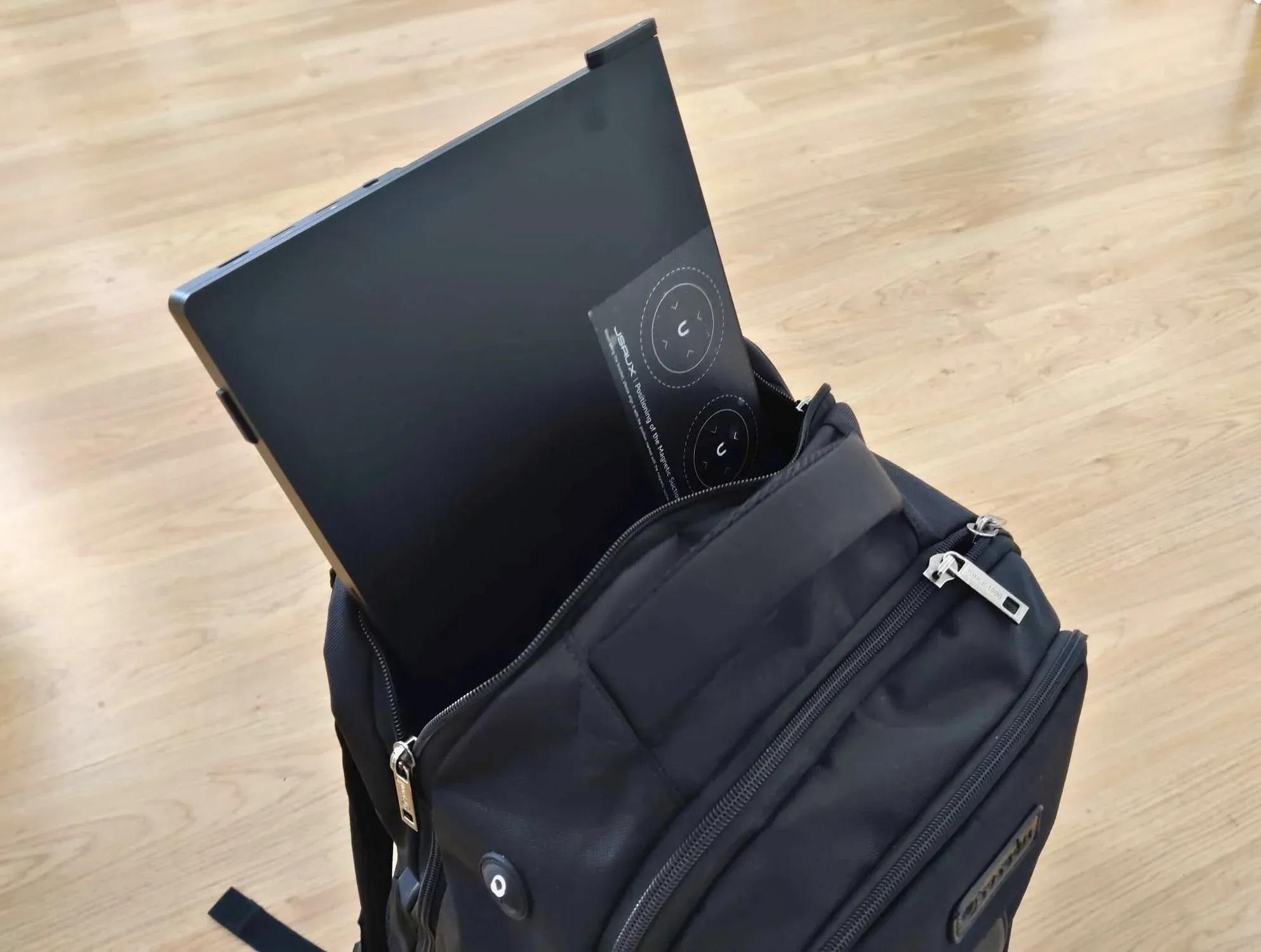 JSAUX FlipGo inside a backpack