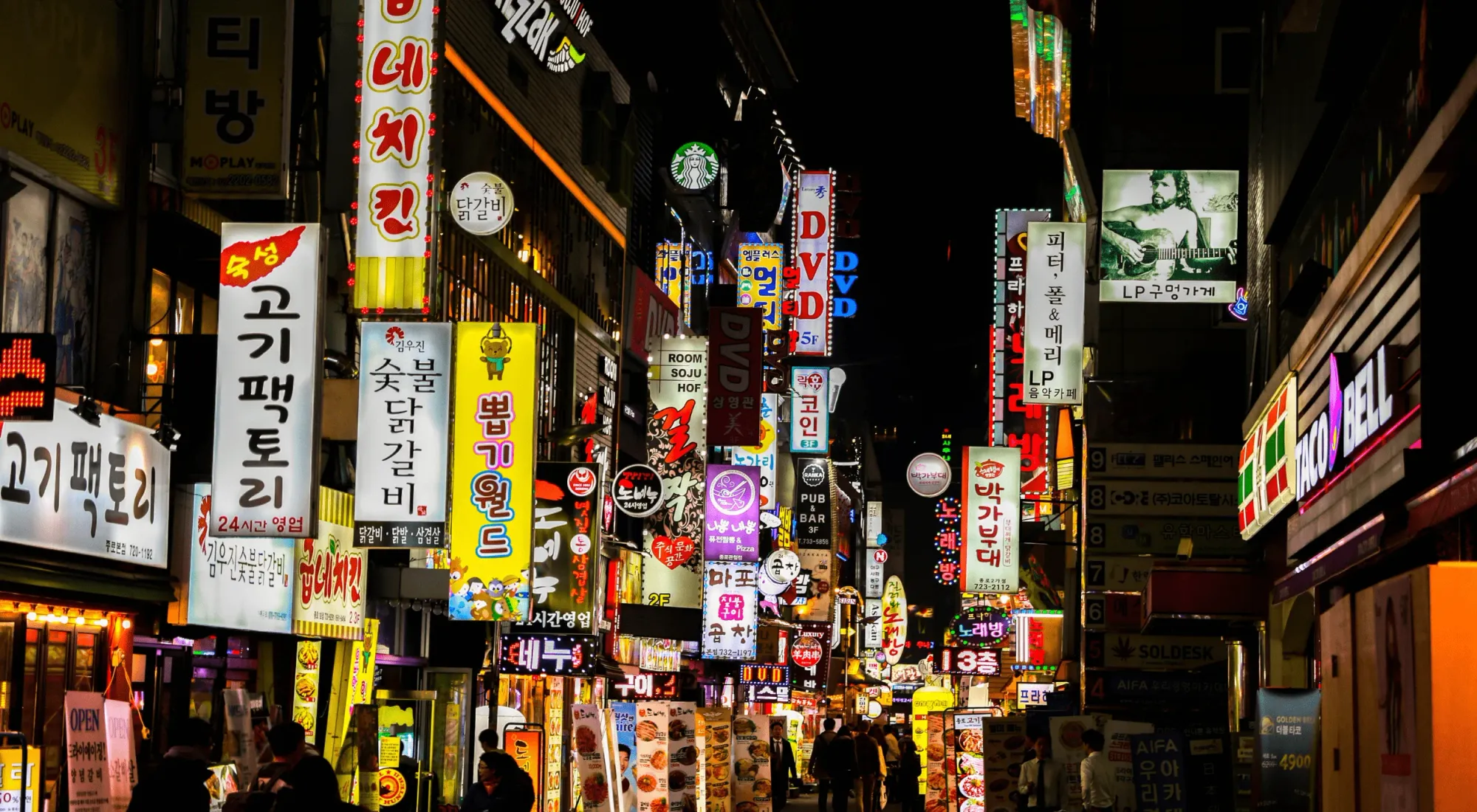 Neon light signs in Seoul, South Korea