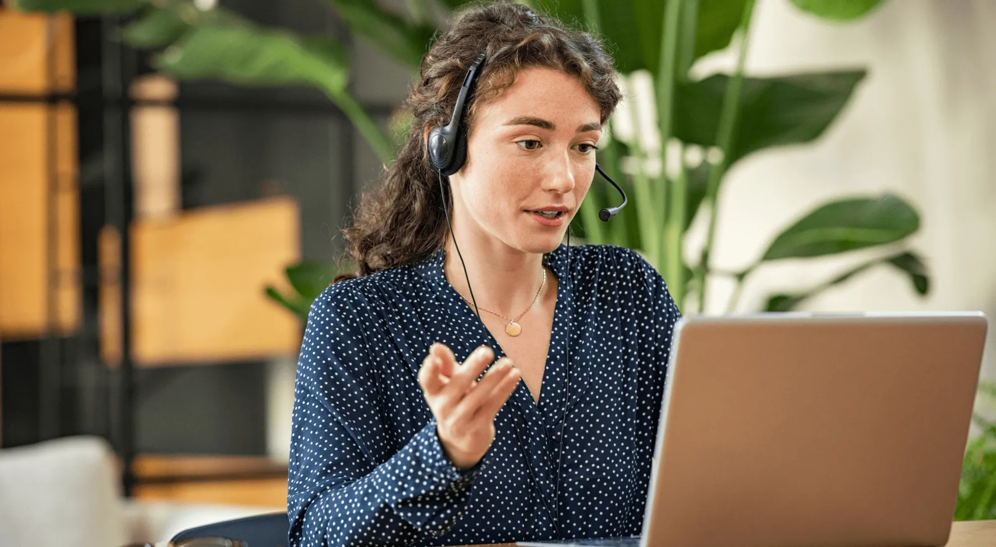 Remote coach working from a coworking space