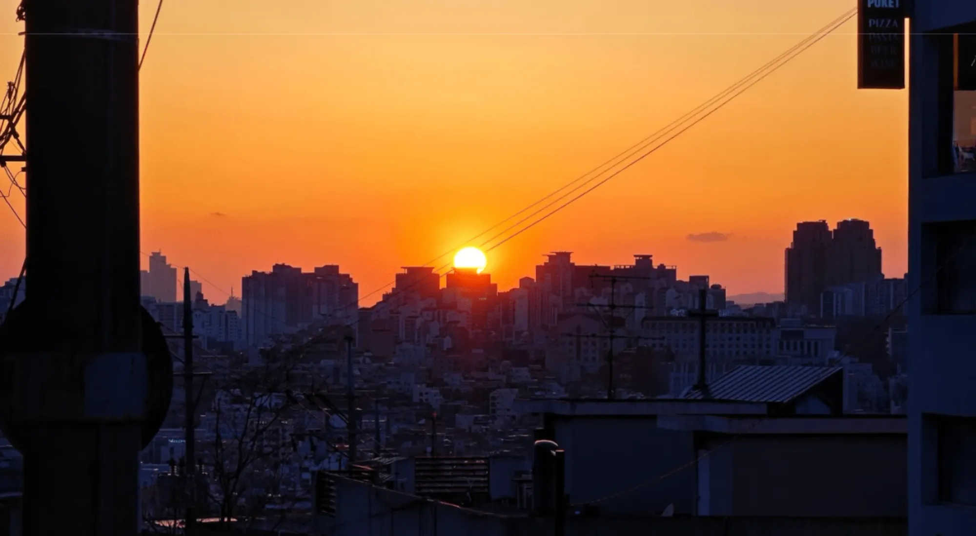 Sunset over Seoul’s skyline from Itaewon