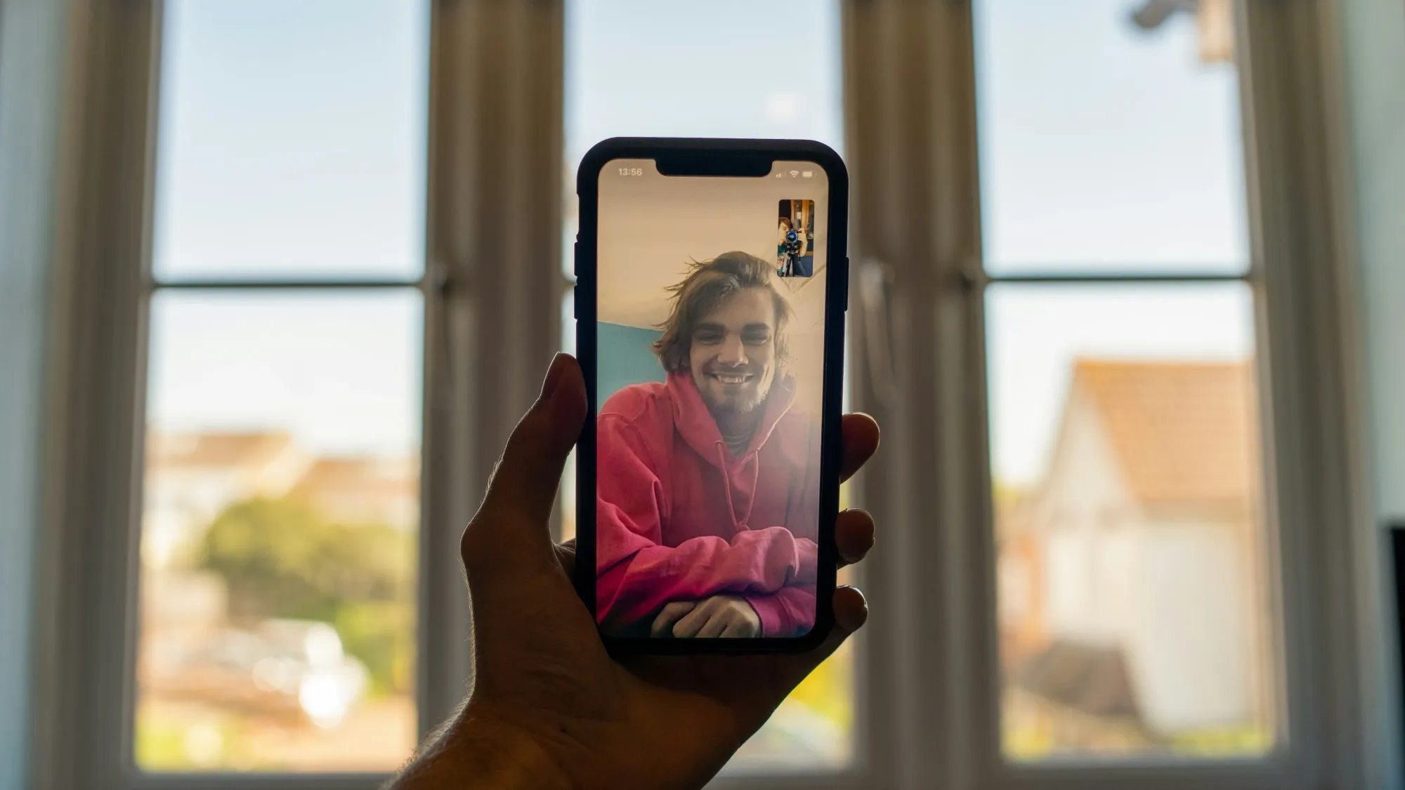 Two people on a videocall