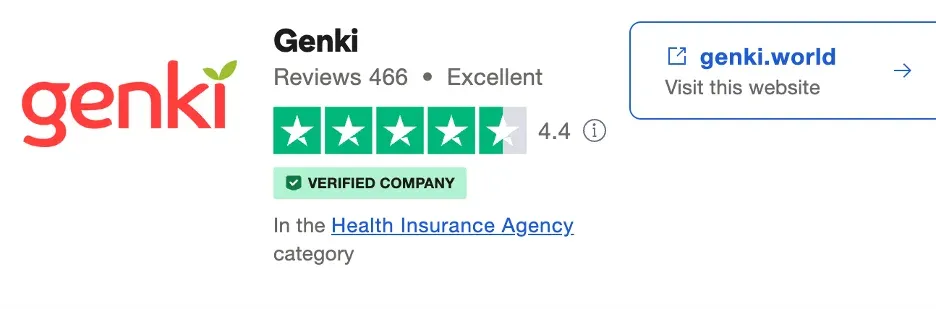Genki Insurance Trustpilot rating