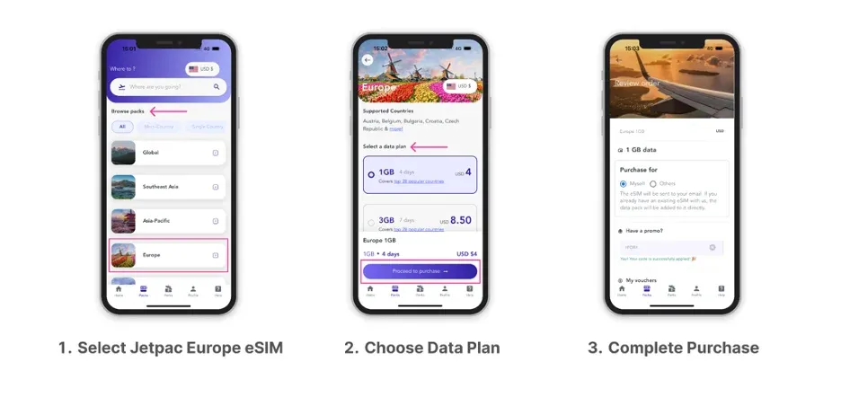 How to buy Jetpac Europe eSIM