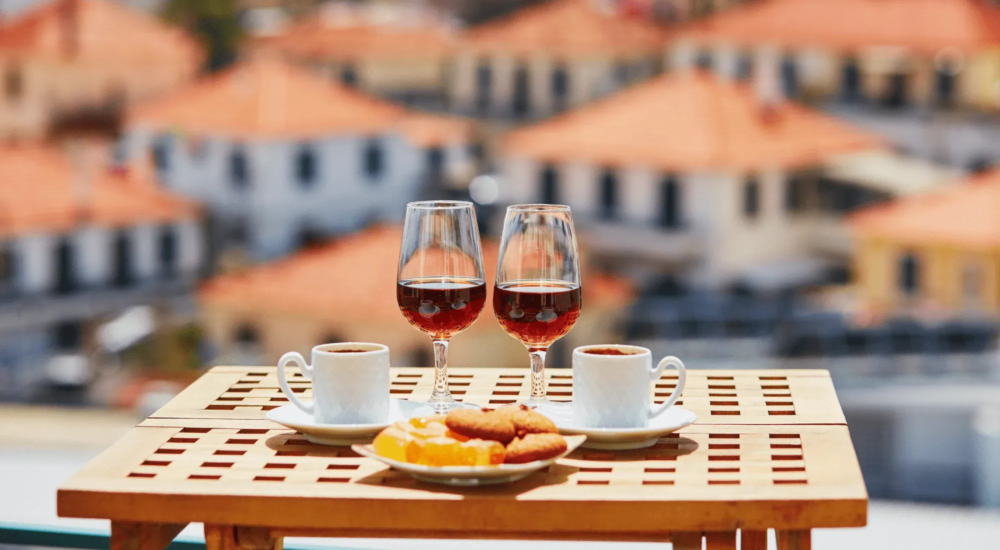 Madeira wine on a table