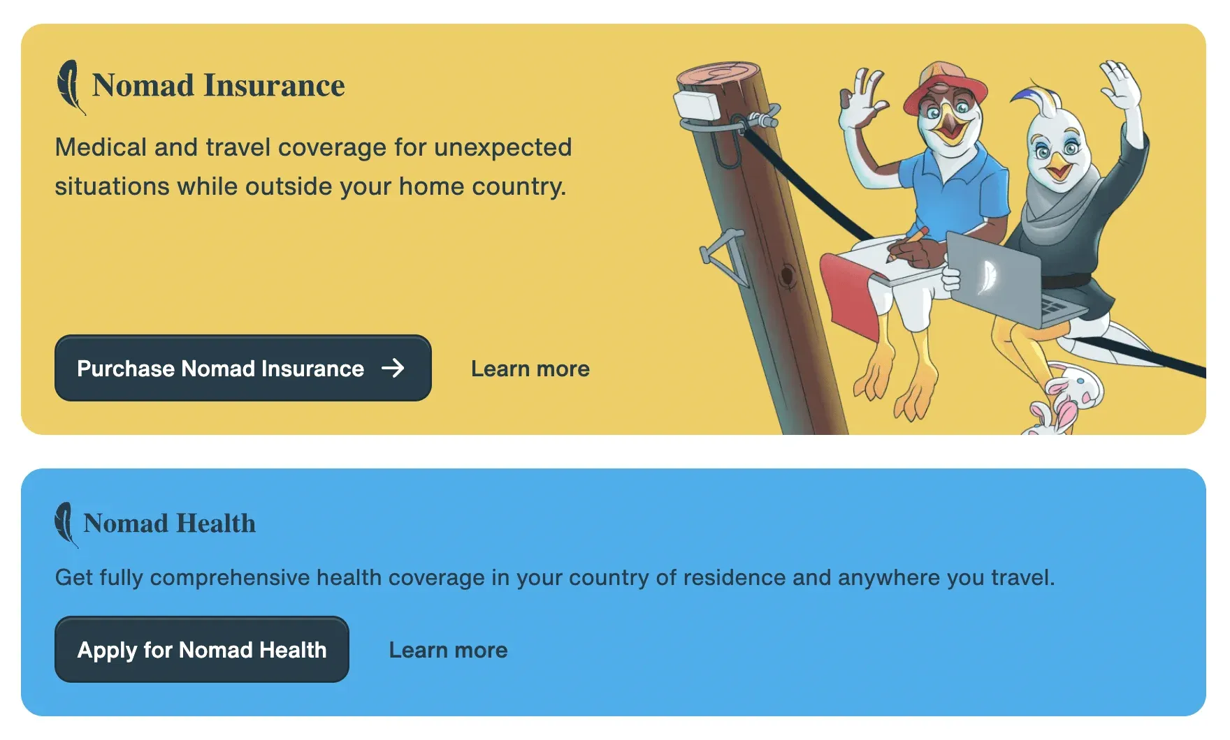 Nomad Insurance versus Nomad Health