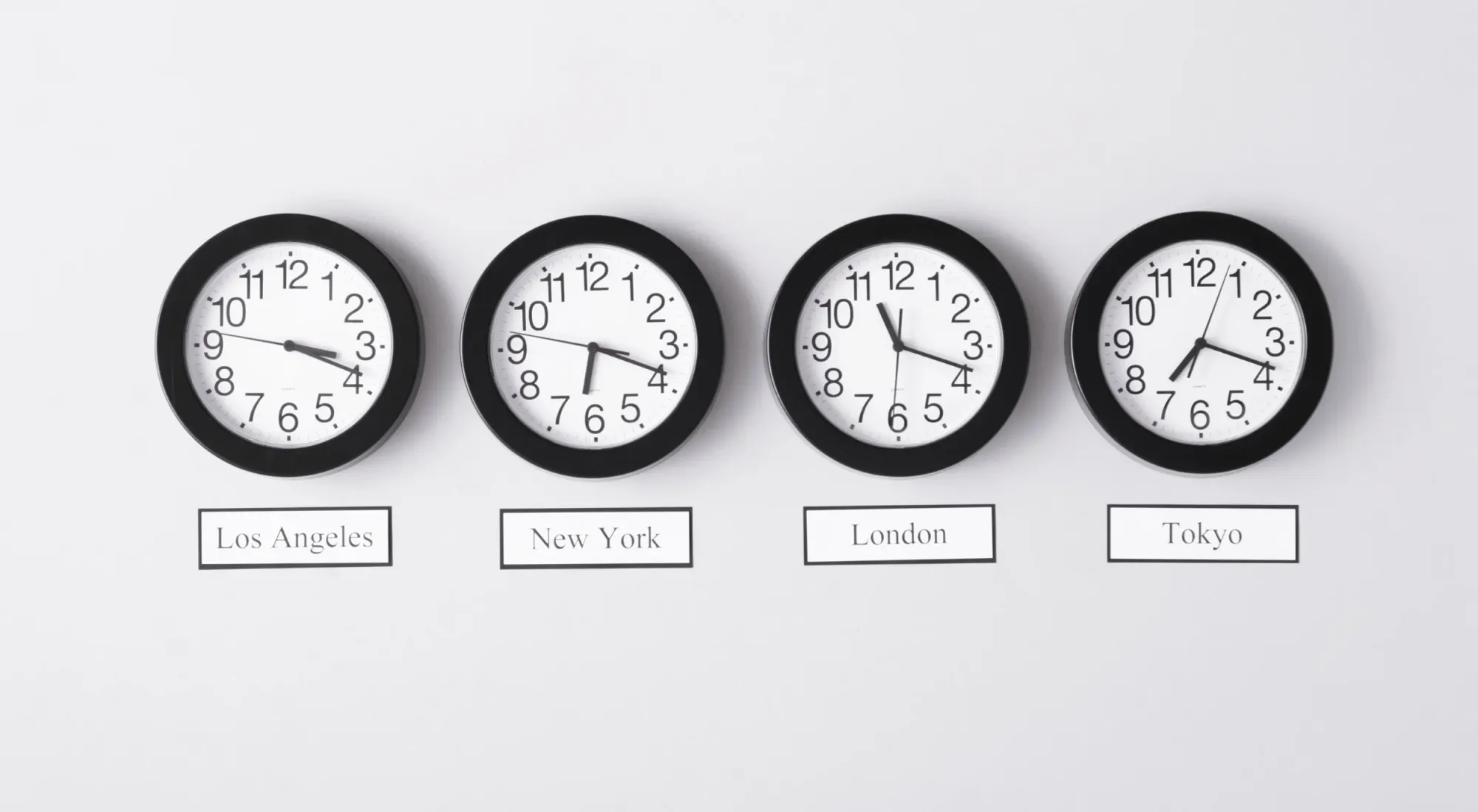 Clocks with different times