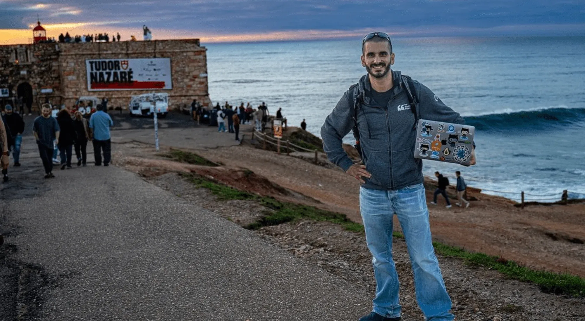 Digital nomad in Nazaré, Portugal