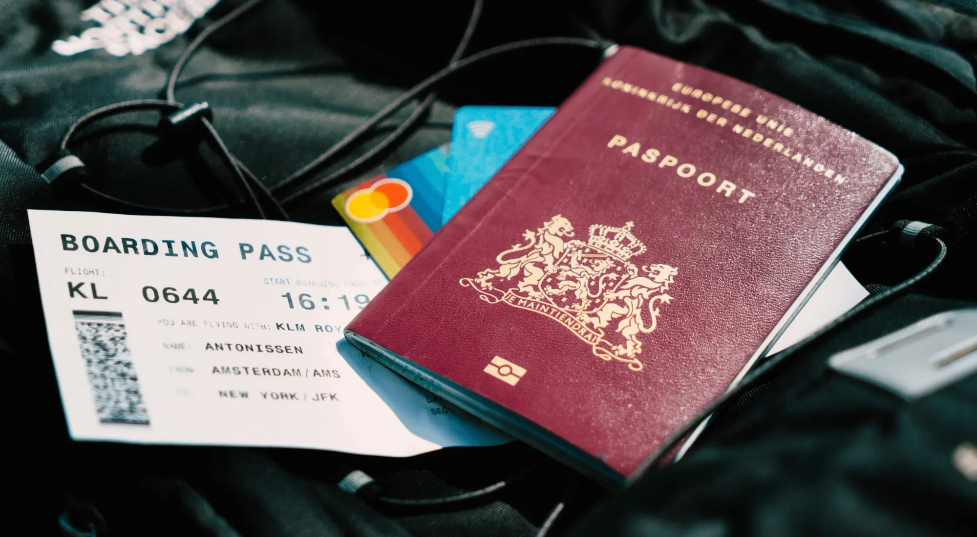 Passport and boarding pass