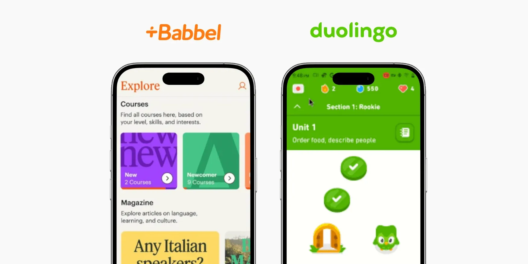 Babbel and Duolingo