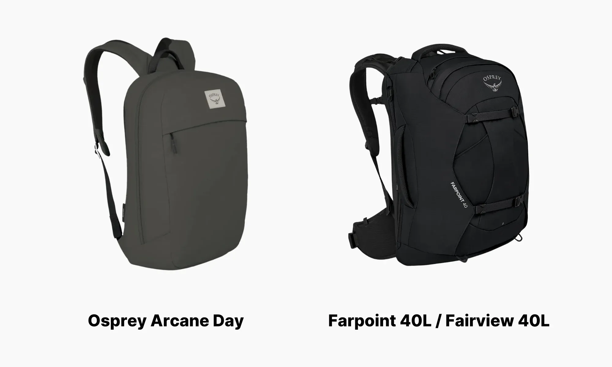 Osprey Arcane Day and Farpoint 40L/Fairview 40L