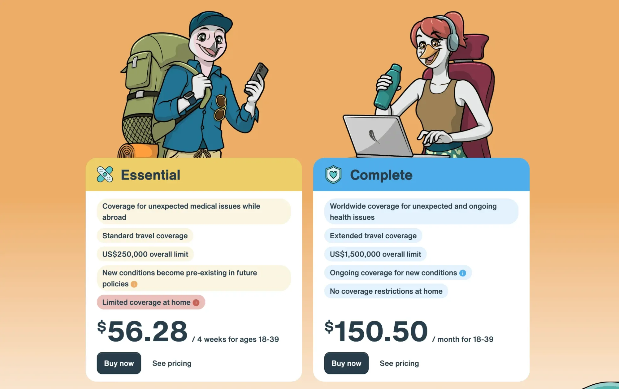 SafetyWing Nomad Insurance Essential versus Complete