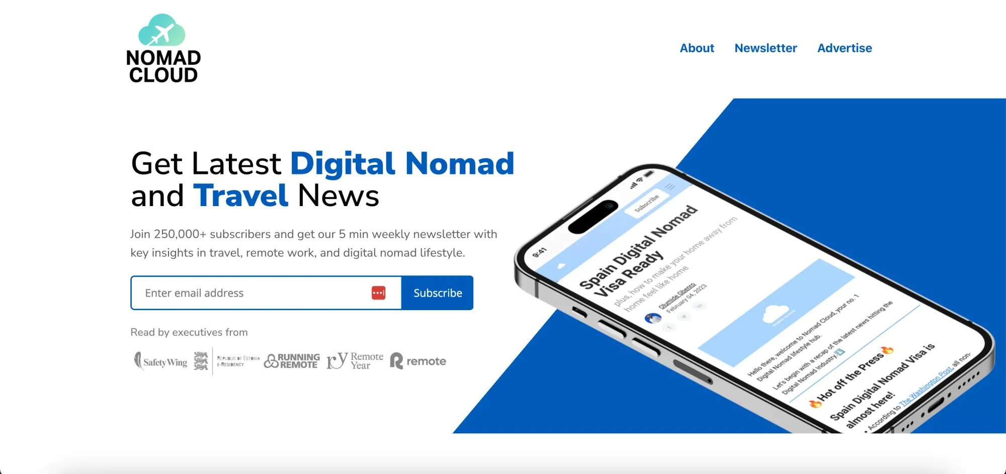 The Nomad Cloud Newsletter Webpage