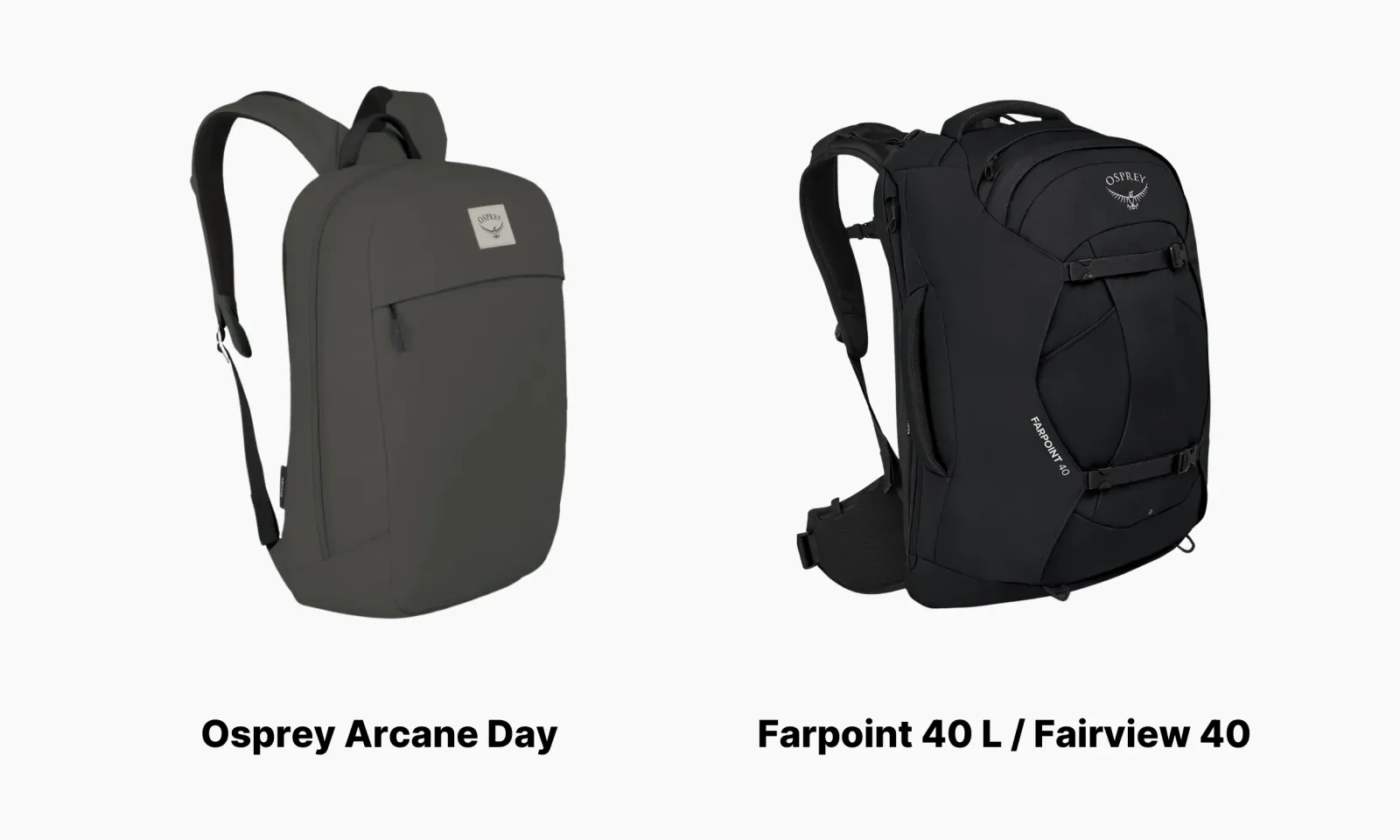 Osprey Arcane Day and Farpoint 40 L/Fairview 40