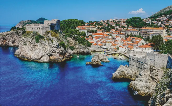 Bird eye view over Croatia's coastline