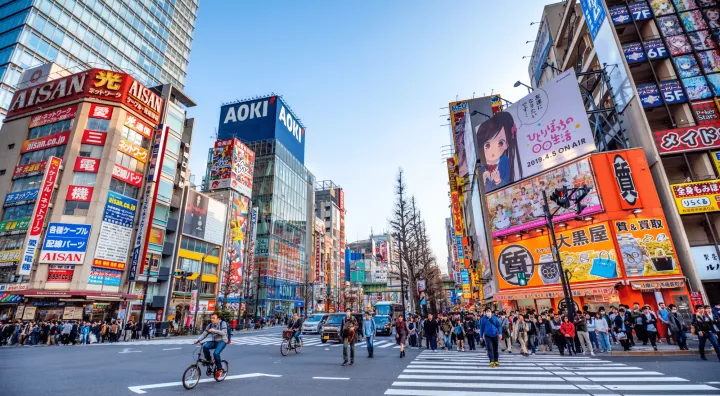 Shibuya in Tokyo, Japan, a destination for digital nomads