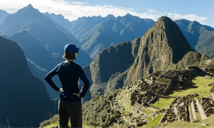 Digital nomad at Machu Picchu in Peru