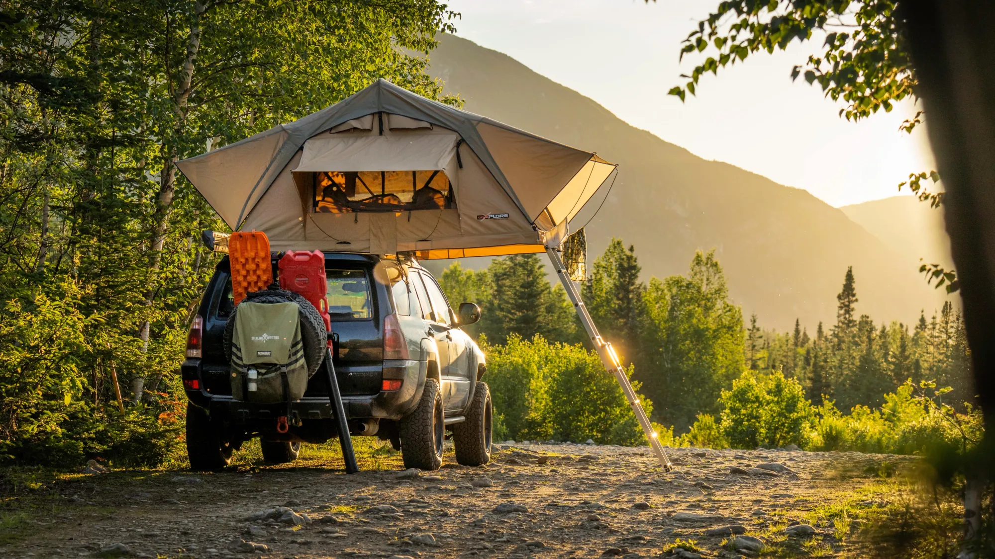 Image of car camping in the mountains