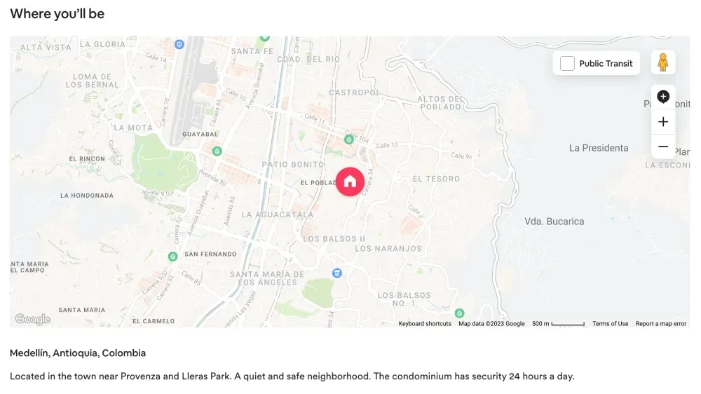 Airbnb posizione Google maps
