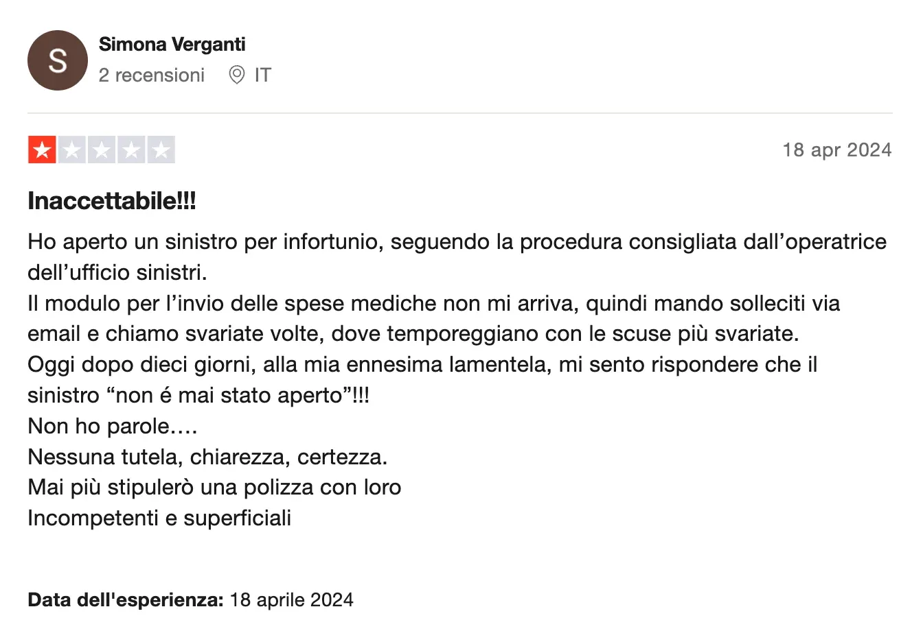 la rensione negativa di Heymondo da parte di un utente su Trustpilot