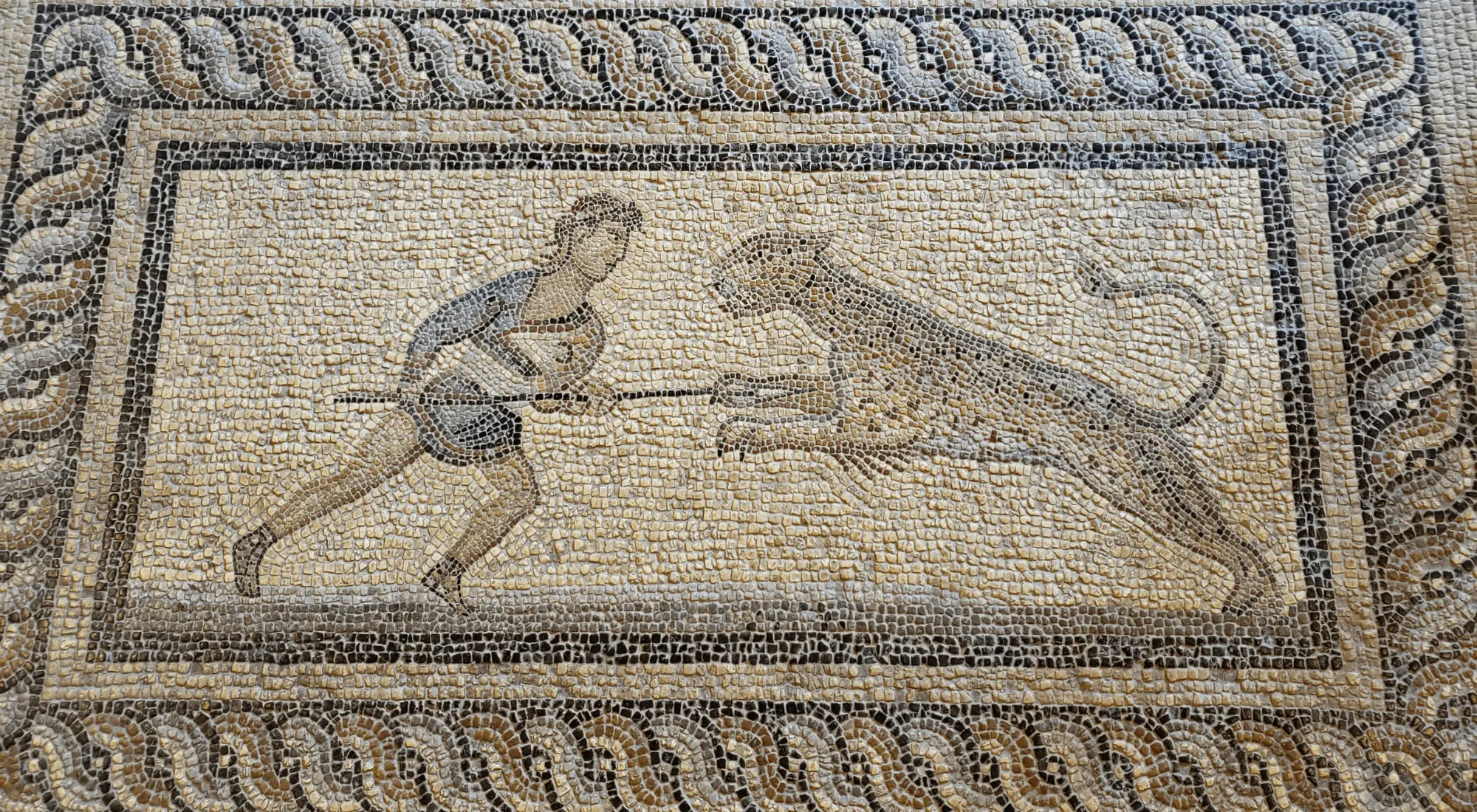 Mosaico antico greco a Rldi, Grecia
